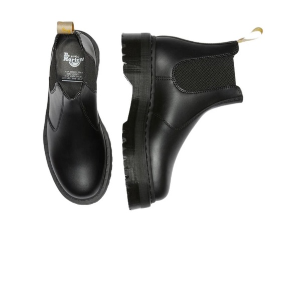 Dr. Martens VEGAN 2976 Quad Chelsea  Boots Black Unisex's Platform M-11 / W-12 - Picture 1 of 16